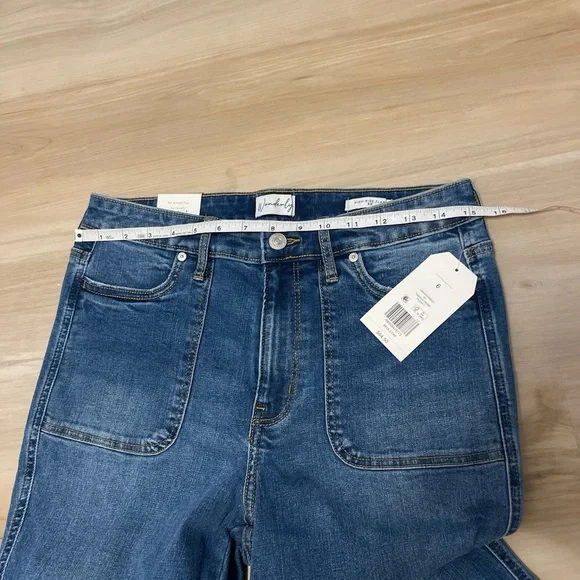 Wonderly Dark Blue Flare Jeans Women Size 6R - Picture 10 of 14